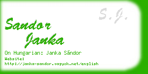 sandor janka business card